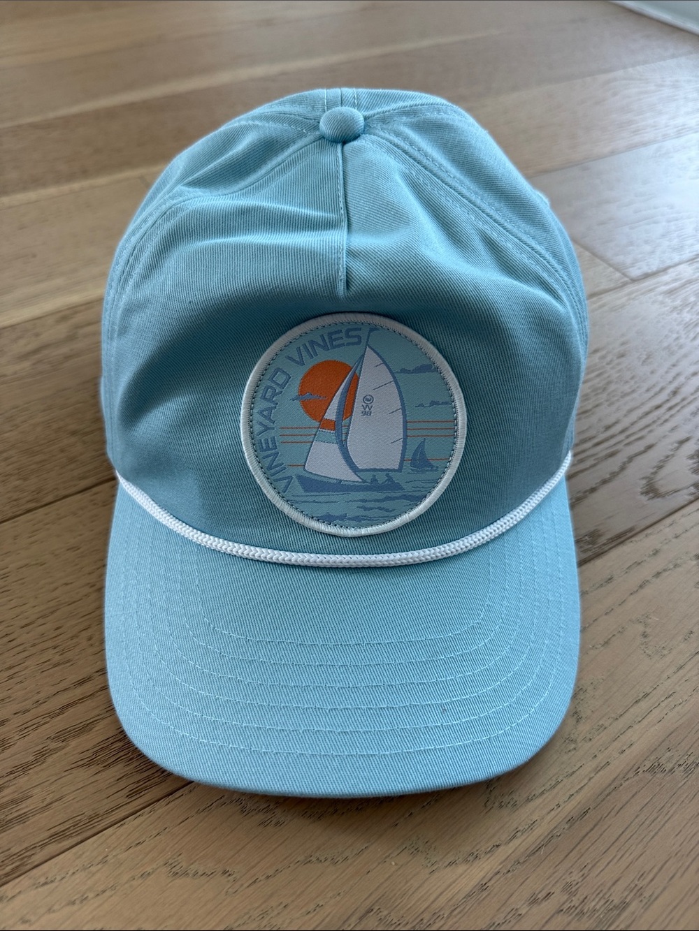 Vineyard Vines Kids Sky Blue Sailboat Rope-Trim Cap